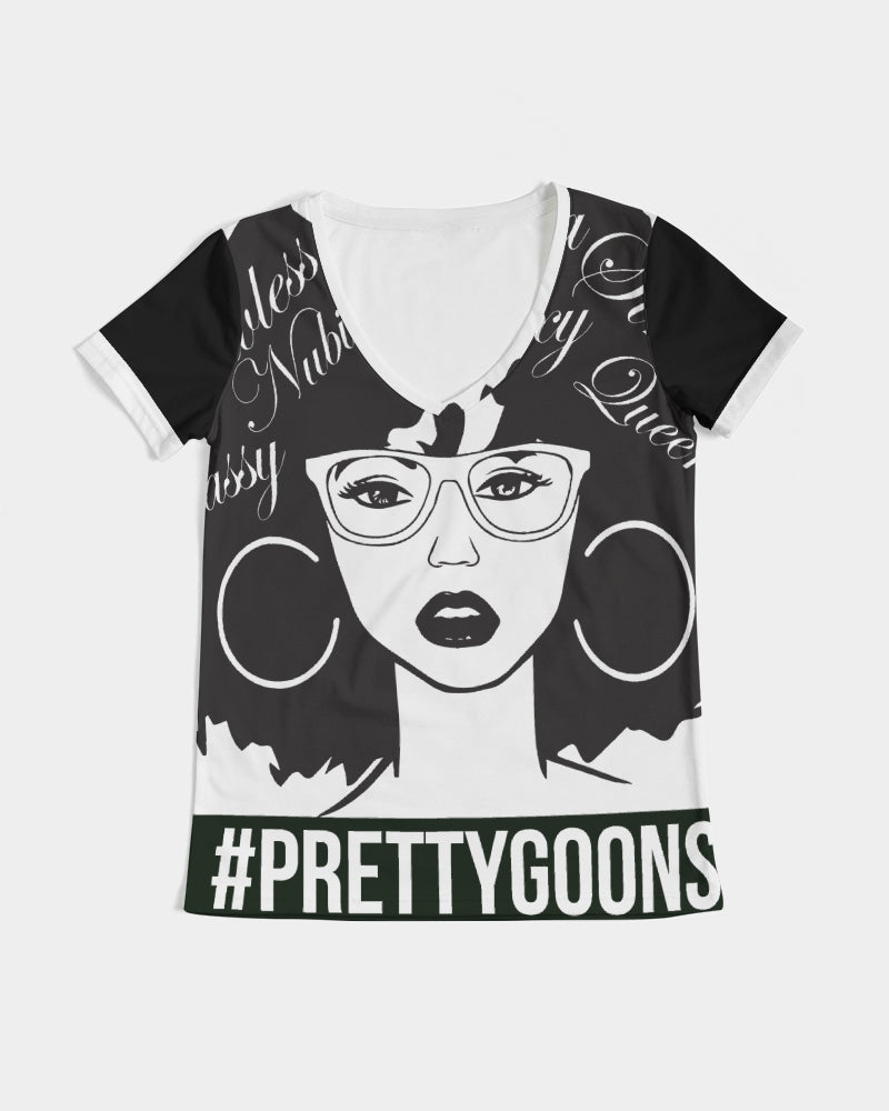 Pretty Goons Afro Women's V-Neck Tee