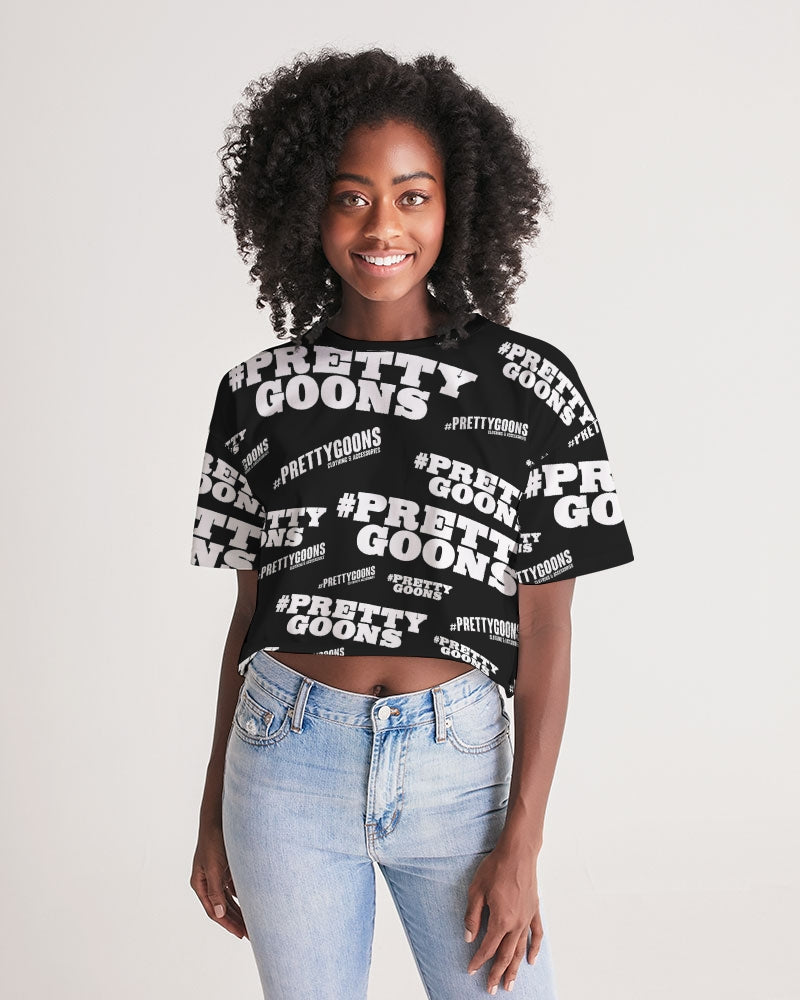 Pretty Goons Duped BLACK Women's Lounge Cropped Tee