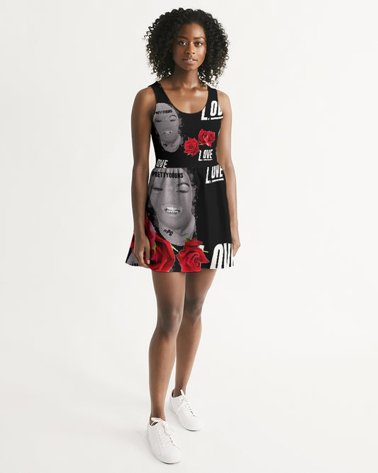 Love BLACK Women's Scoop Neck Skater Dress ROSE