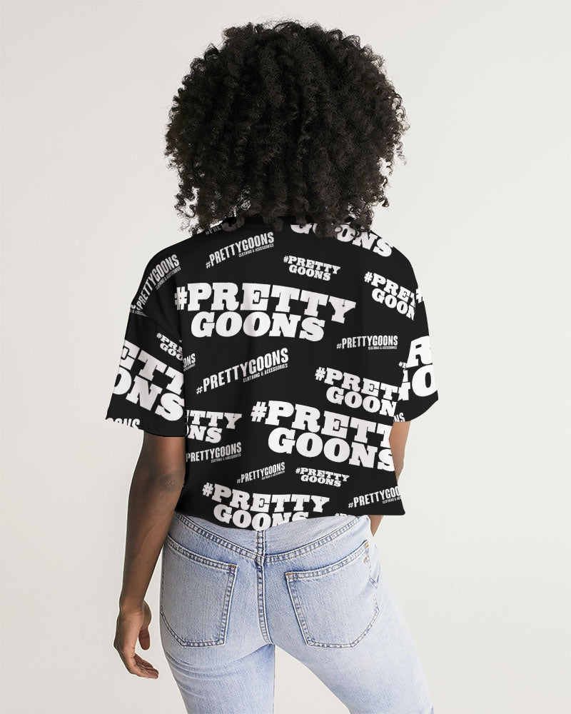 Pretty Goons Duped BLACK Women's Lounge Cropped Tee