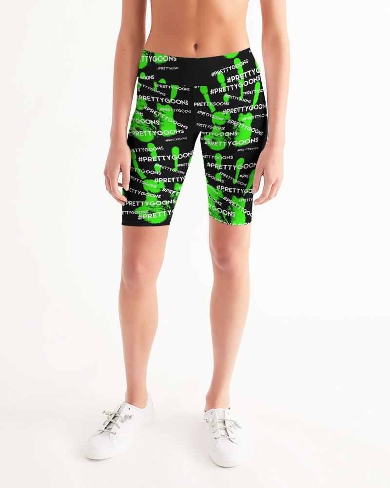 HIGH FIVE LIME Women's Mid-Rise Bike Shorts