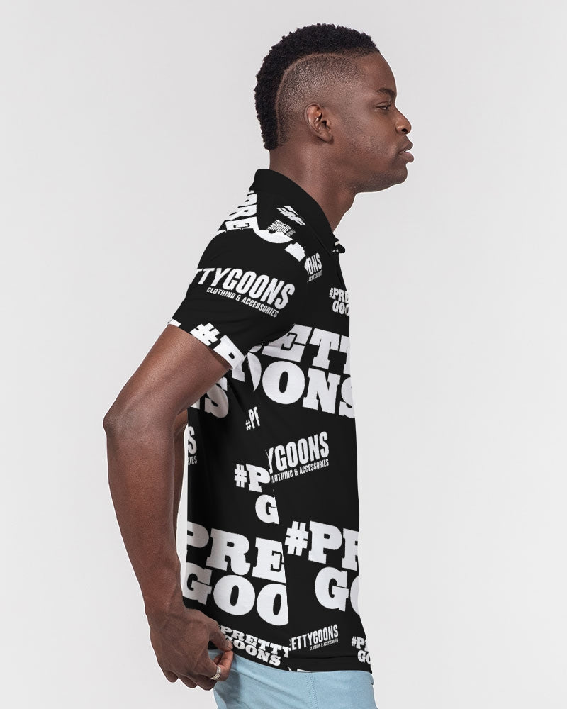 Pretty Goons Duped BLACK Men's Slim Fit Short Sleeve Polo