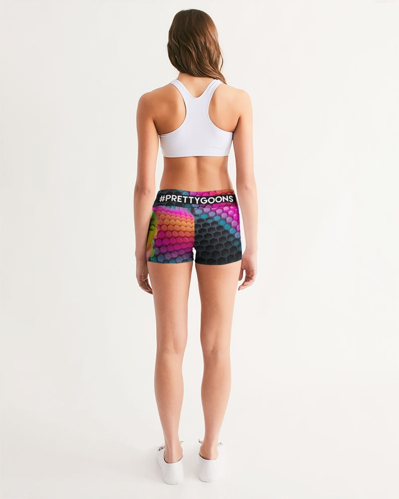 Pretty Goons Hexagon Women's Mid-Rise Yoga Shorts