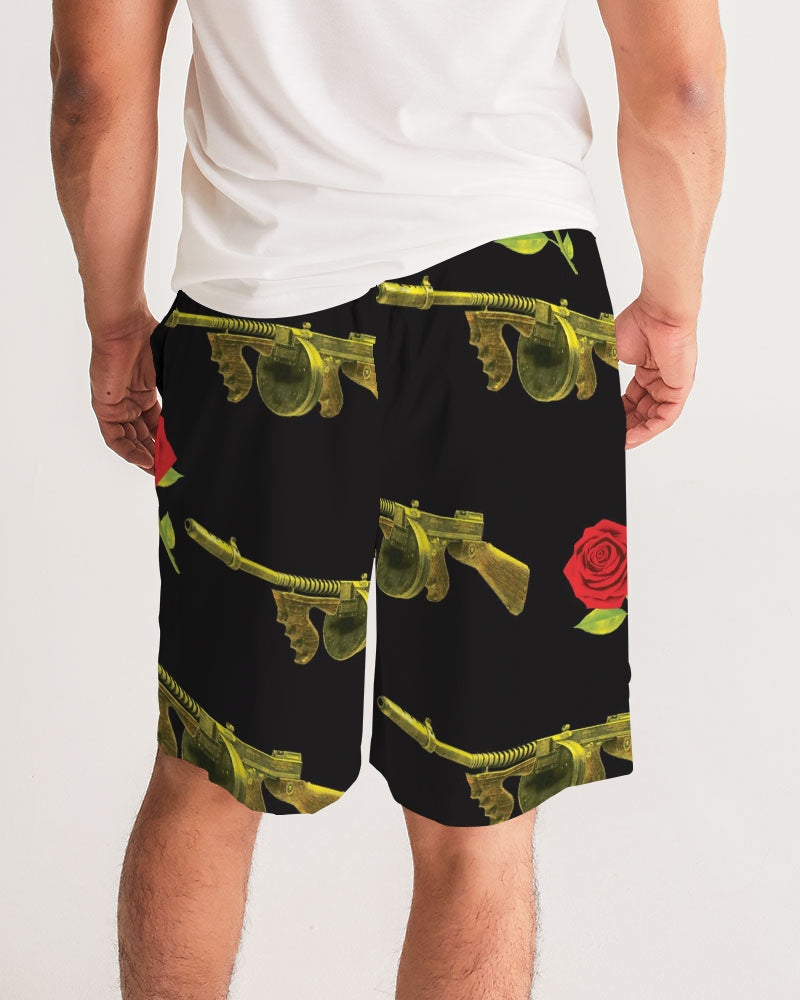 PG Guns & Roses Yellow rRed Men's Jogger Shorts