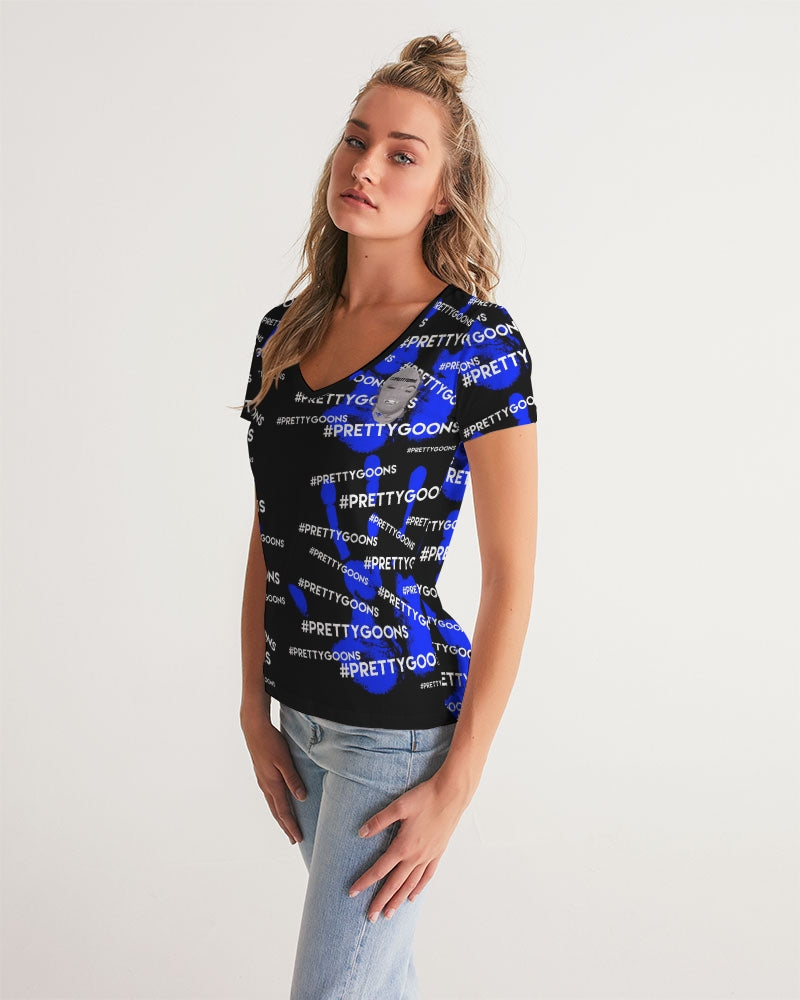HIGH FIVE BLUE Women's V-Neck Tee
