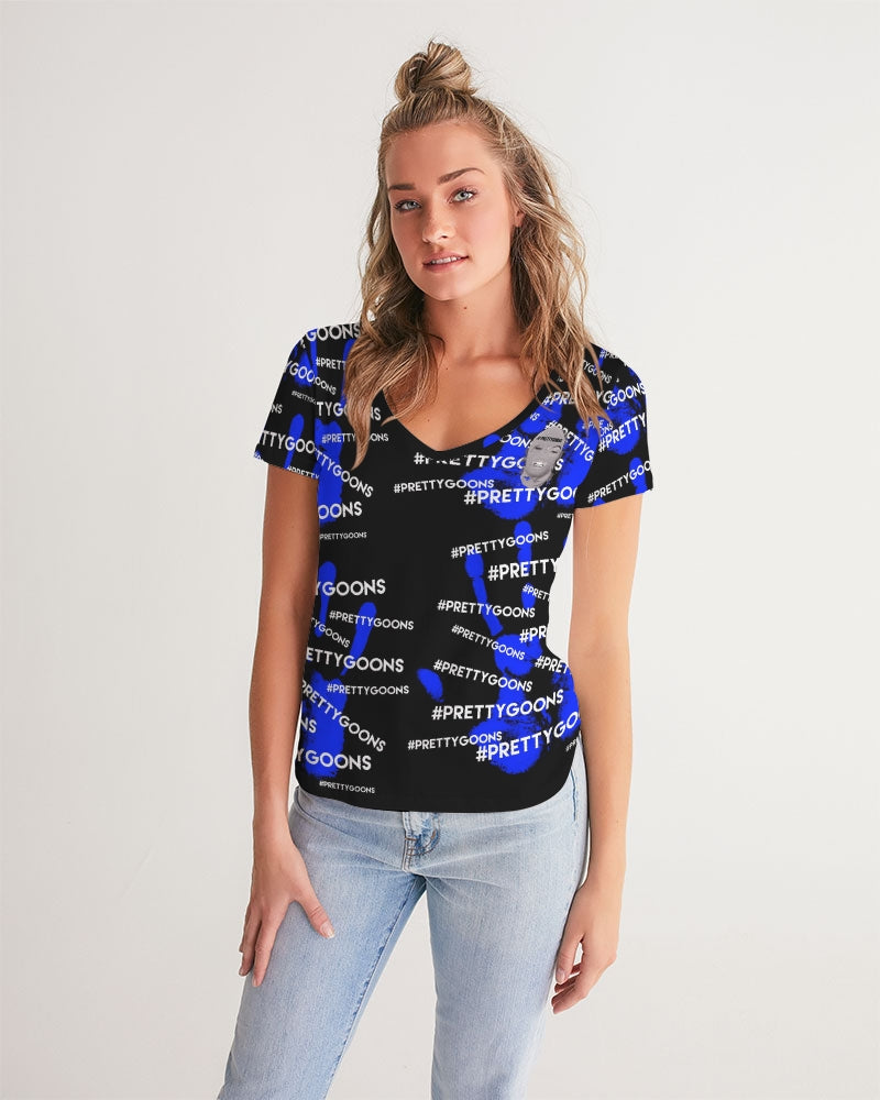 HIGH FIVE BLUE Women's V-Neck Tee