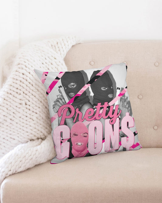 Pretty Goons Pink Camo Throw Pillow Case 18"x18"