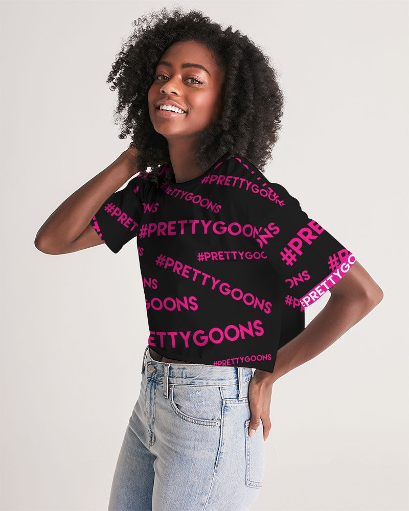 Pretty Goons all over Pink Women's Lounge Cropped Tee