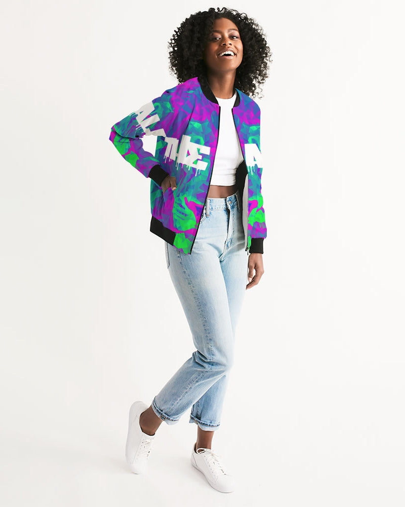 American Lion Association: Ethan Chapter 1 (Purple/Green) Women's Bomber Jacket
