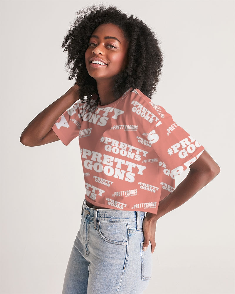 Pretty Goons Dups Salmon Women's Lounge Cropped Tee