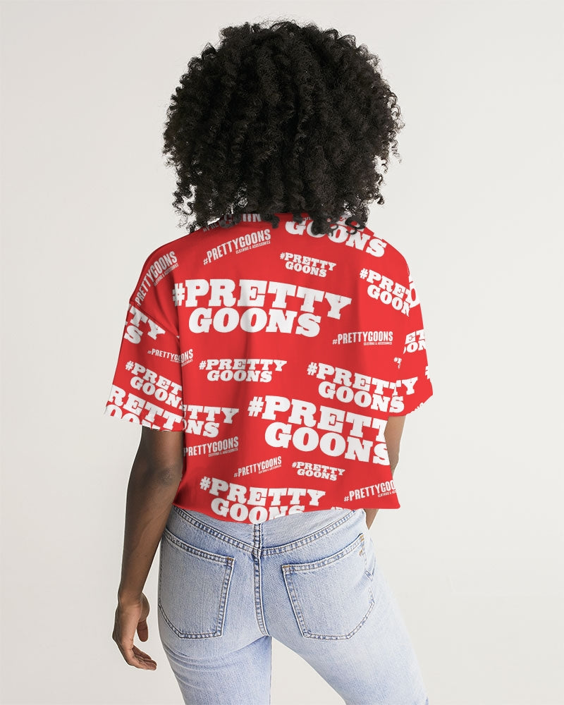 Pretty Goons Duped Red Women's Lounge Cropped Tee