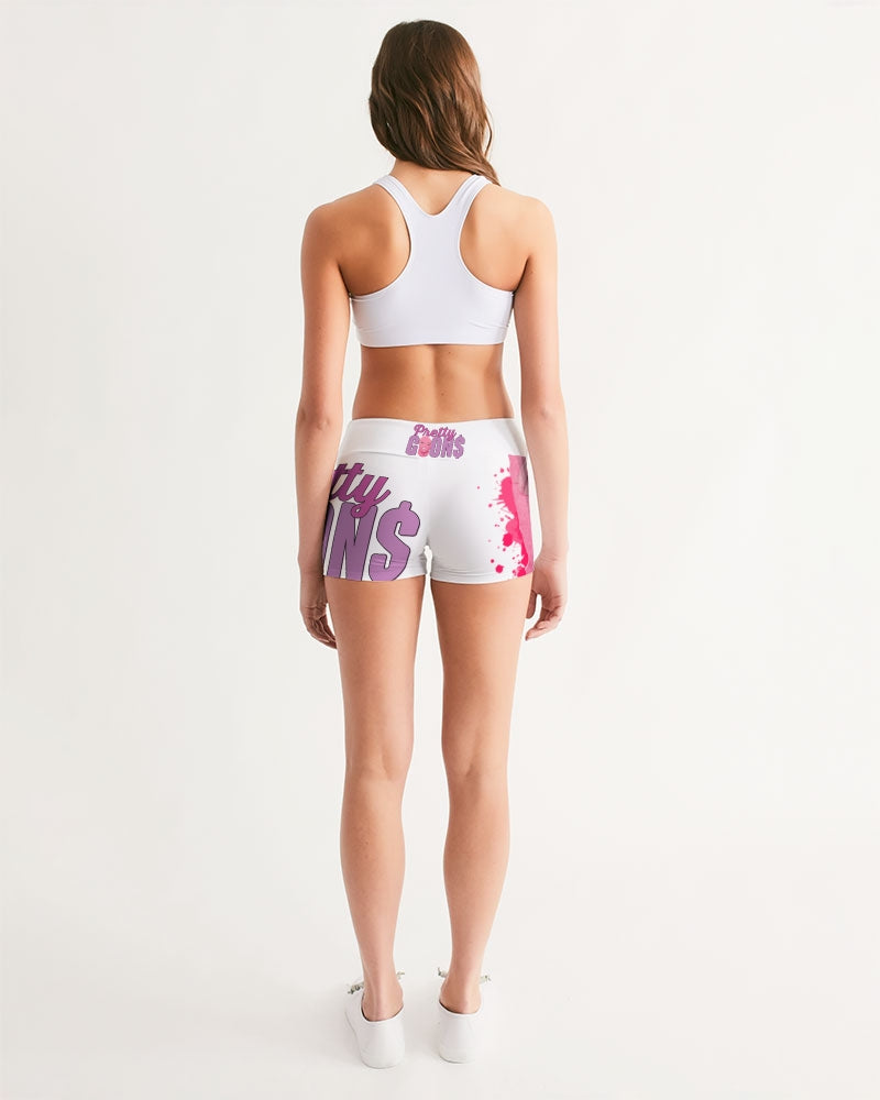 Pretty Goons Women's Mid-Rise Yoga Shorts