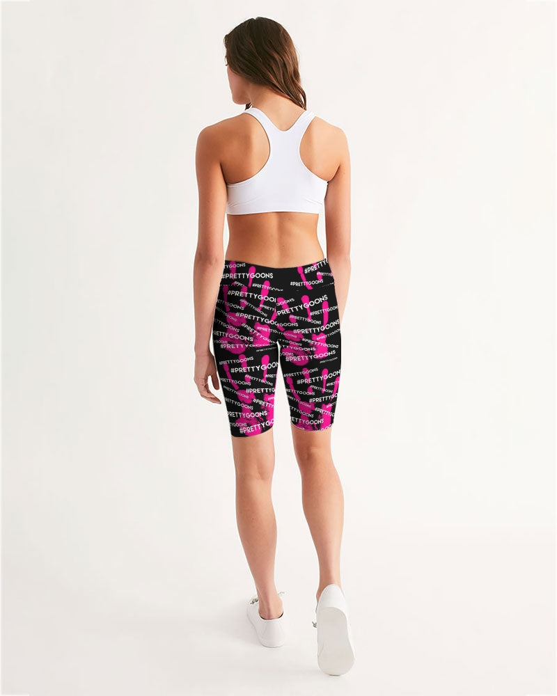 HIGH FIVE PINK Women's Mid-Rise Bike Shorts