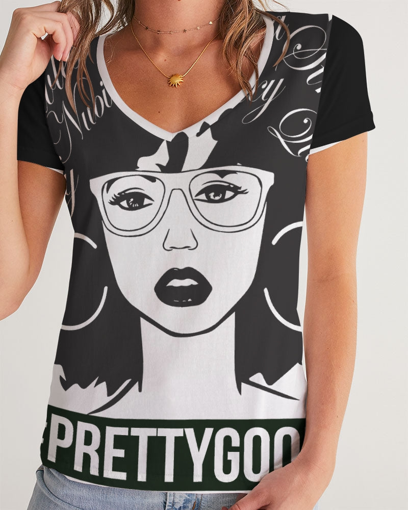 Pretty Goons Afro Women's V-Neck Tee