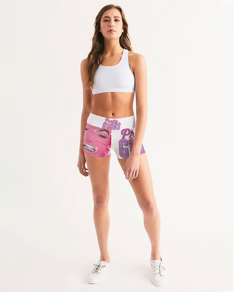 Pretty Goons Women's Mid-Rise Yoga Shorts