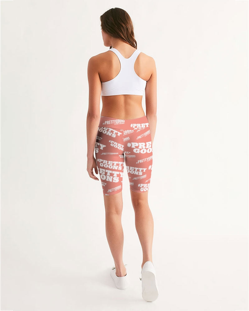 Pretty Goons Dups Salmon Women's Mid-Rise Bike Shorts