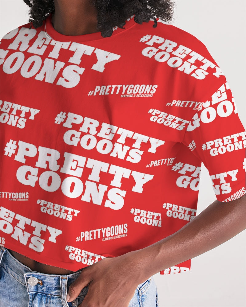 Pretty Goons Duped Red Women's Lounge Cropped Tee
