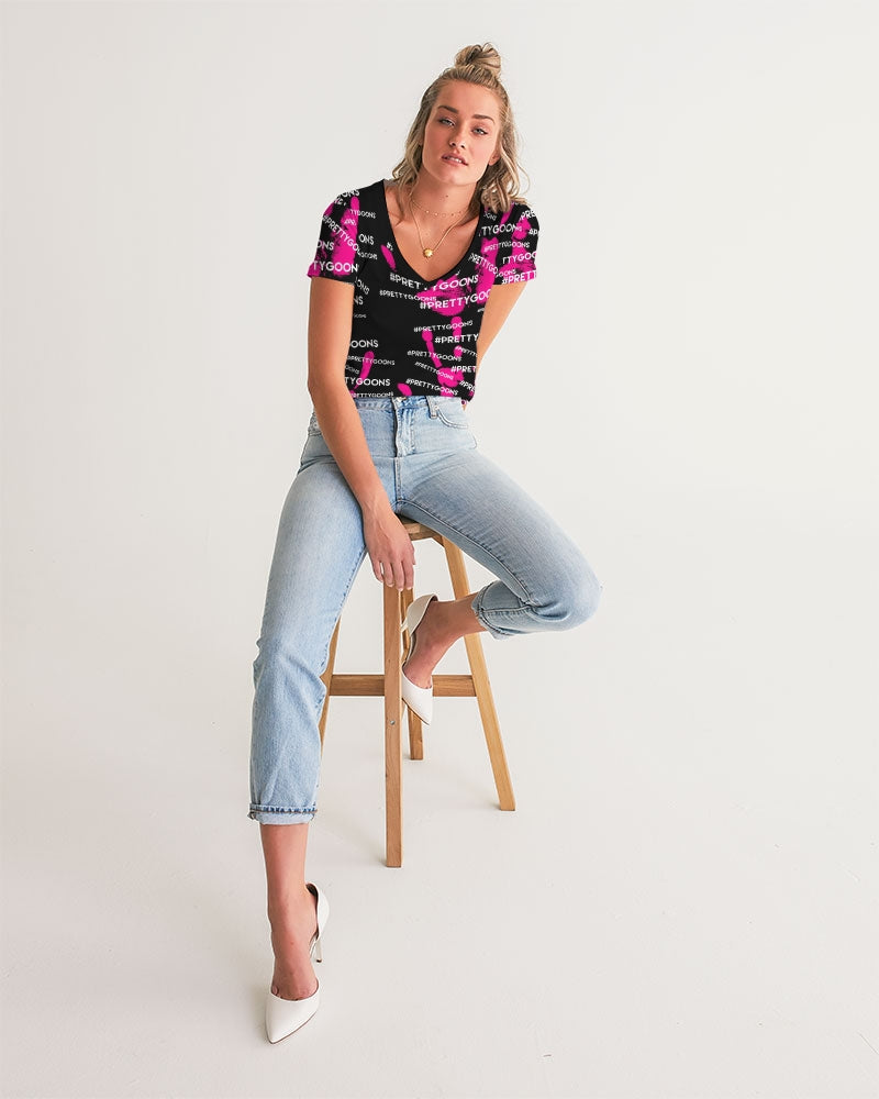 HIGH FIVE PINK Women's V-Neck Tee