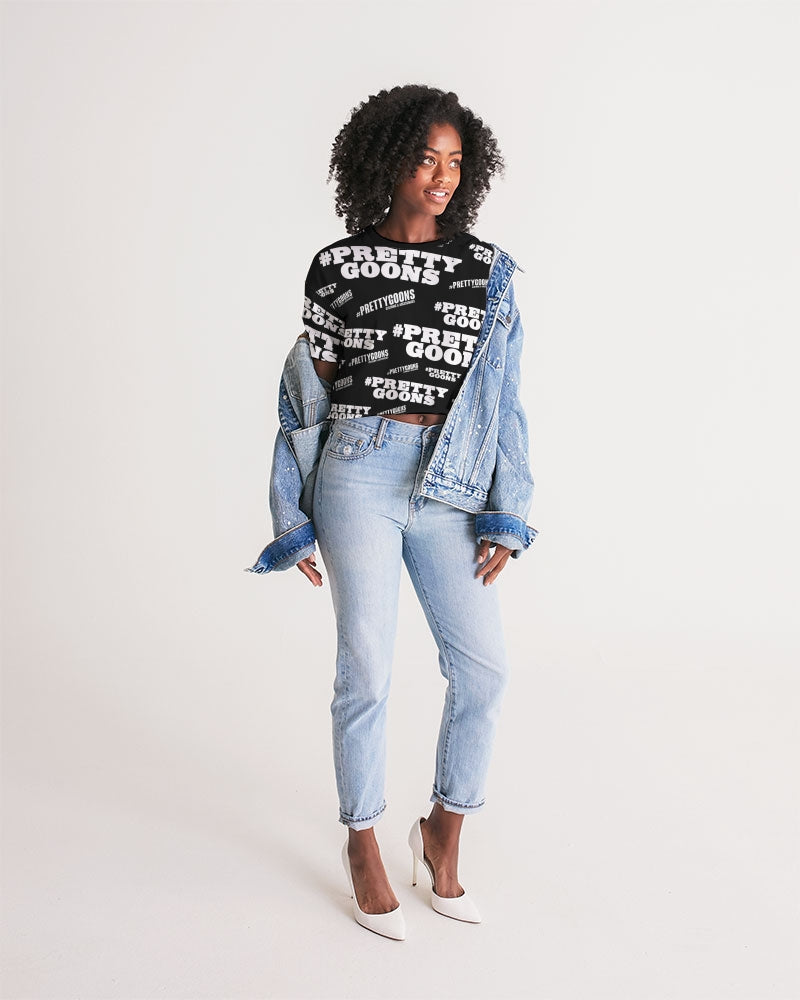 Pretty Goons Duped BLACK Women's Lounge Cropped Tee
