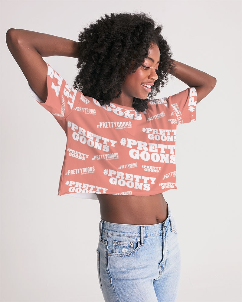 Pretty Goons Dups Salmon Women's Lounge Cropped Tee