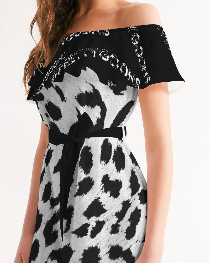 Pretty Goons Jaguar Women's Off-Shoulder Dress
