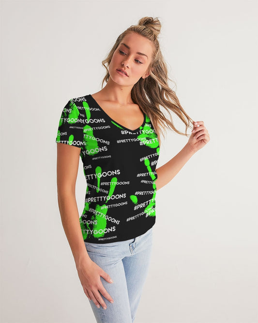HIGH FIVE LIME Women's V-Neck Tee