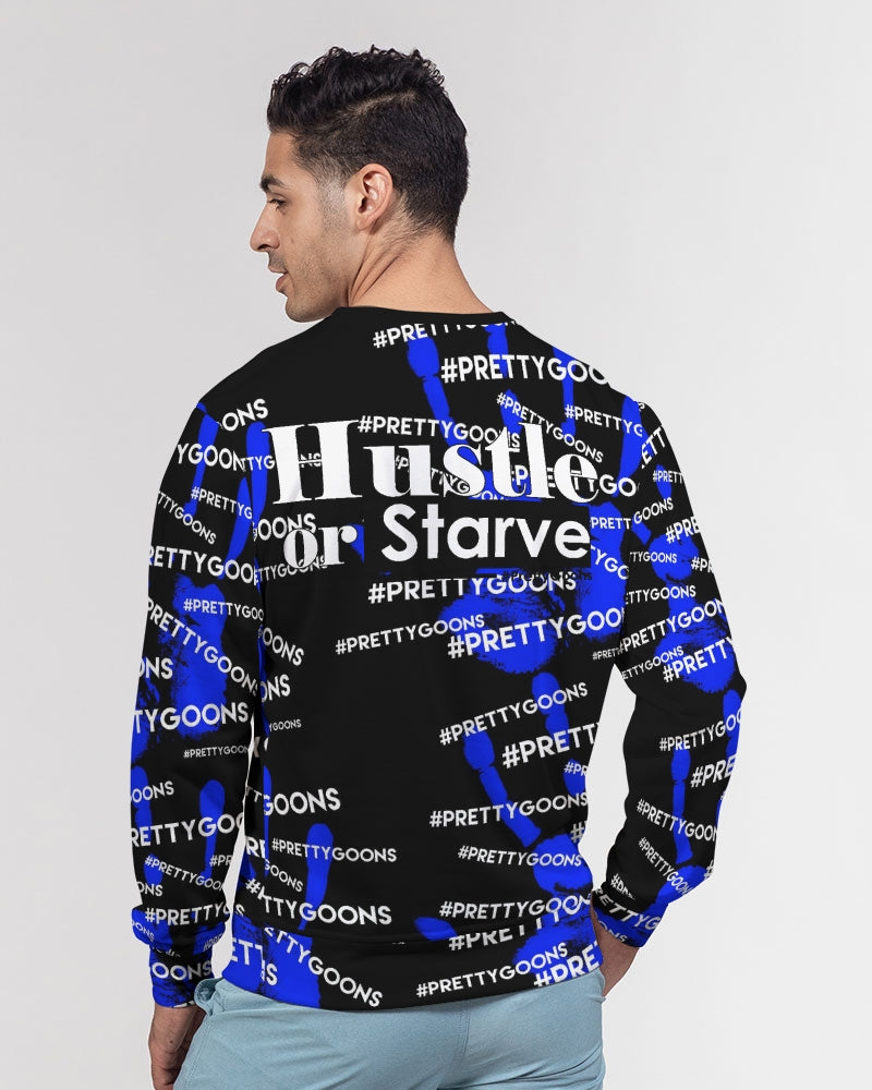HIGH FIVE BLUE Men's Classic French Terry Crewneck Pullover