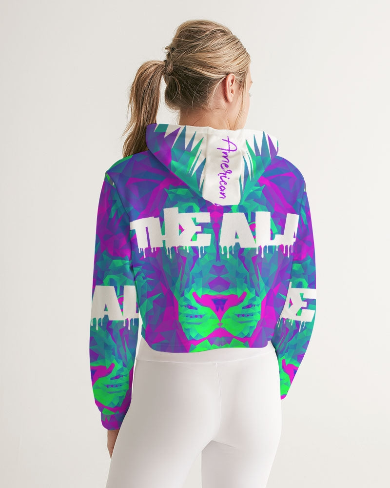 American Lion Association: Ethan Chapter 1 (Purple/Green) Women's Cropped Hoodie