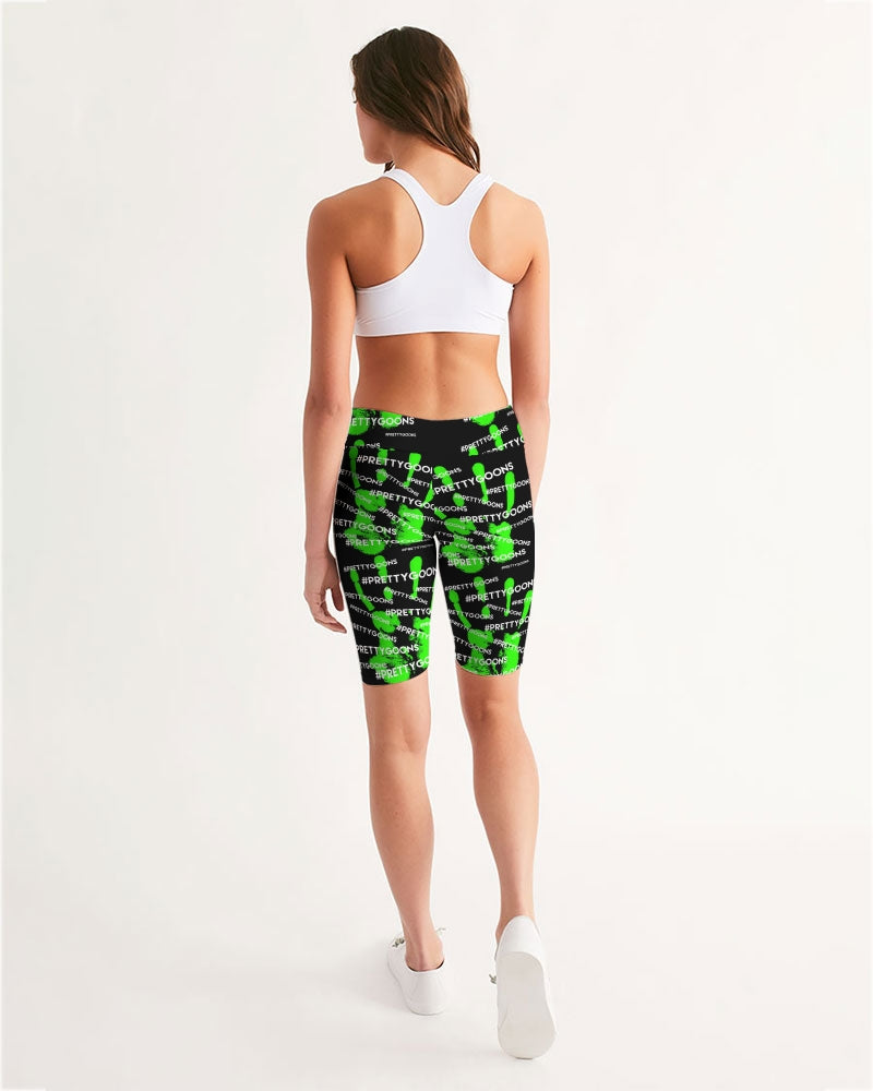 HIGH FIVE LIME Women's Mid-Rise Bike Shorts
