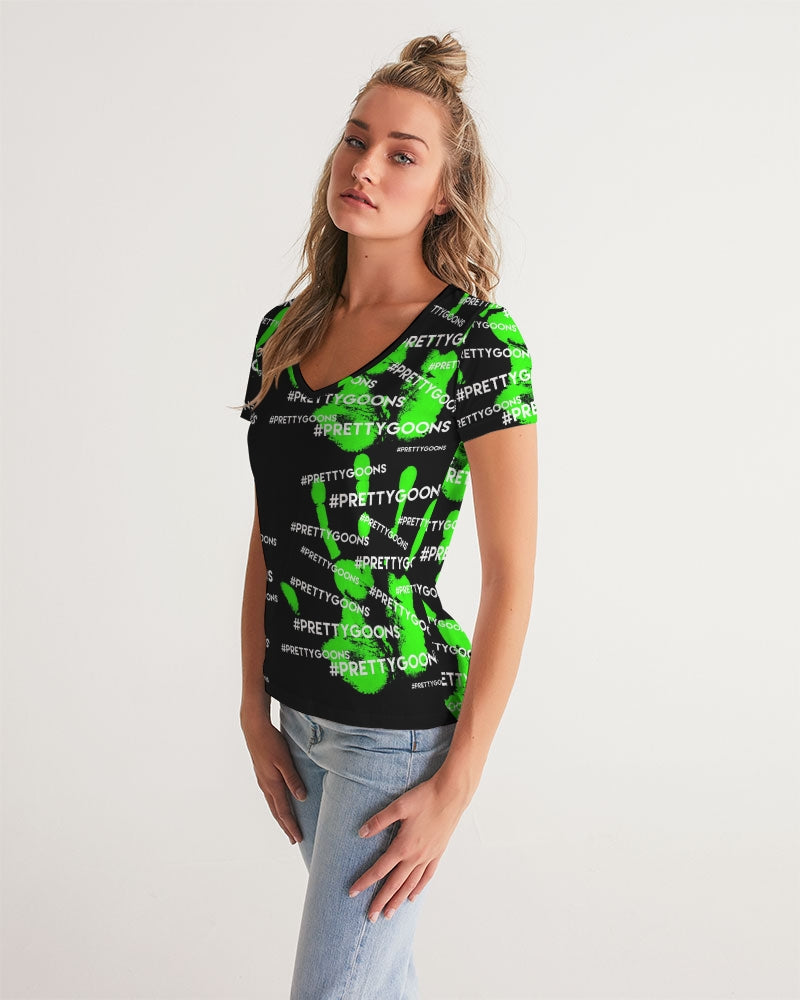 HIGH FIVE LIME Women's V-Neck Tee