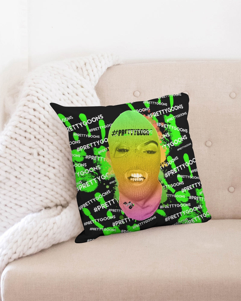 Pretty Goons HIGH FIVE LIME Throw Pillow Case 18"x18"