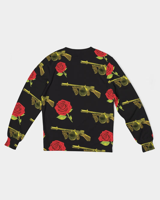 PG Guns & Roses Yellow rRed Men's Classic French Terry Crewneck Pullover