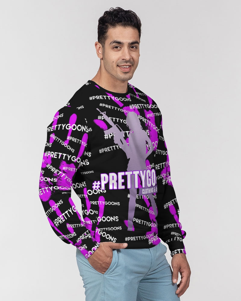 HIGH-FIVE-PURPLE Men's Classic French Terry Crewneck Pullover