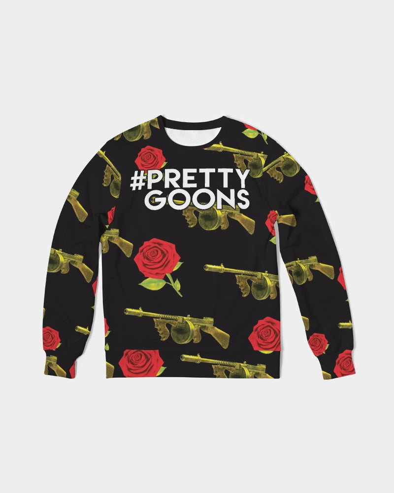PG Guns & Roses Yellow rRed Men's Classic French Terry Crewneck Pullover