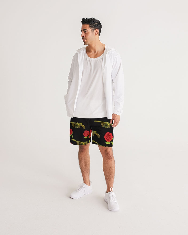 PG Guns & Roses Yellow rRed Men's Jogger Shorts