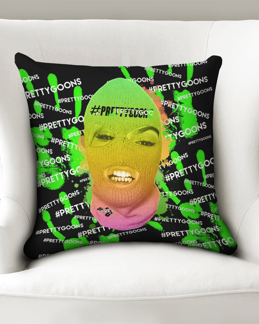 Pretty Goons HIGH FIVE LIME Throw Pillow Case 18"x18"