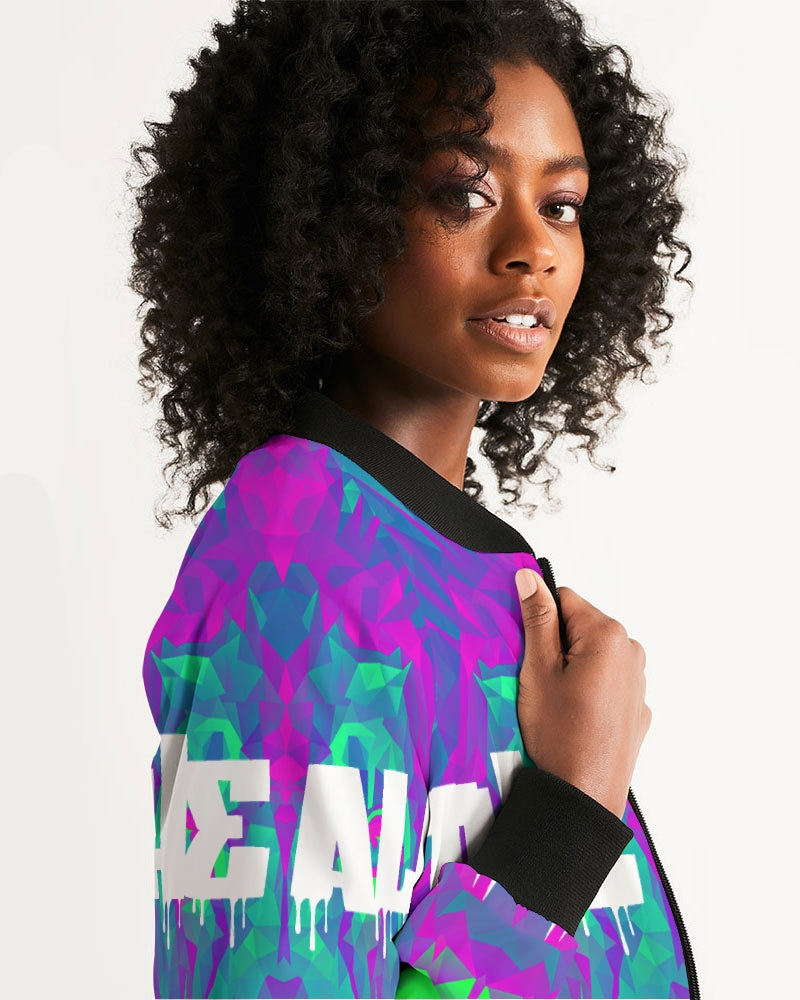 American Lion Association: Ethan Chapter 1 (Purple/Green) Women's Bomber Jacket