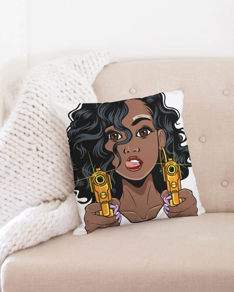 Pretty-Goon-2-gold-guns Throw Pillow Case 18"x18"