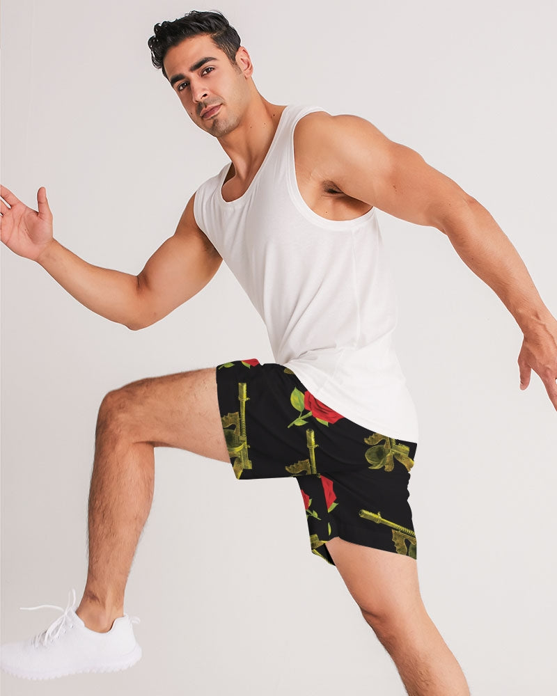 PG Guns & Roses Yellow rRed Men's Jogger Shorts