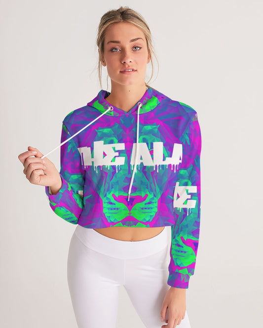 American Lion Association: Ethan Chapter 1 (Purple/Green) Women's Cropped Hoodie