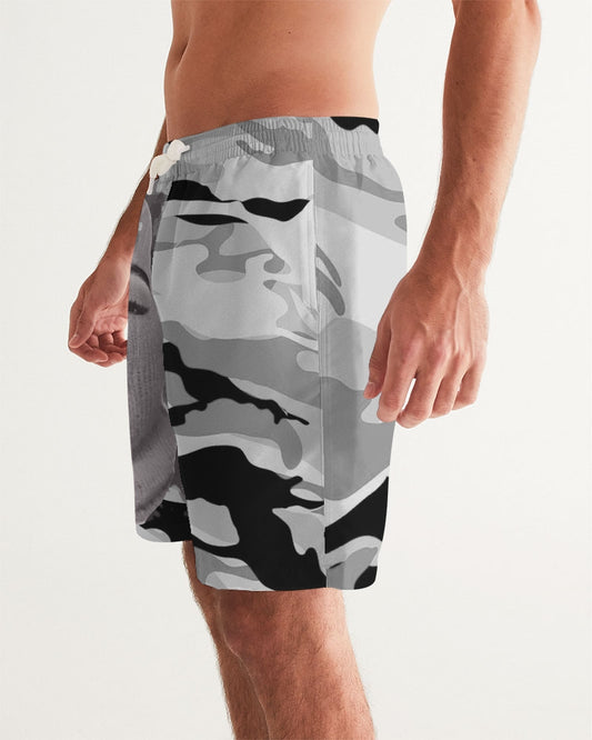PRETTY GOONS GREY CAMO Men's Swim Trunk