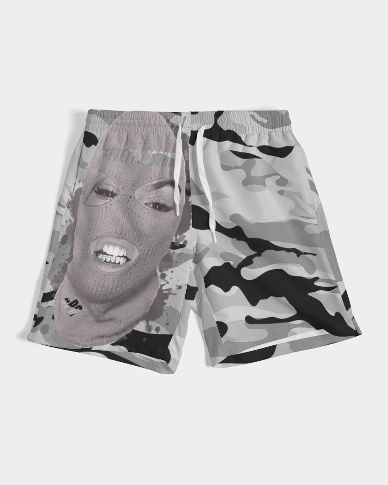 PRETTY GOONS GREY CAMO Men's Swim Trunk