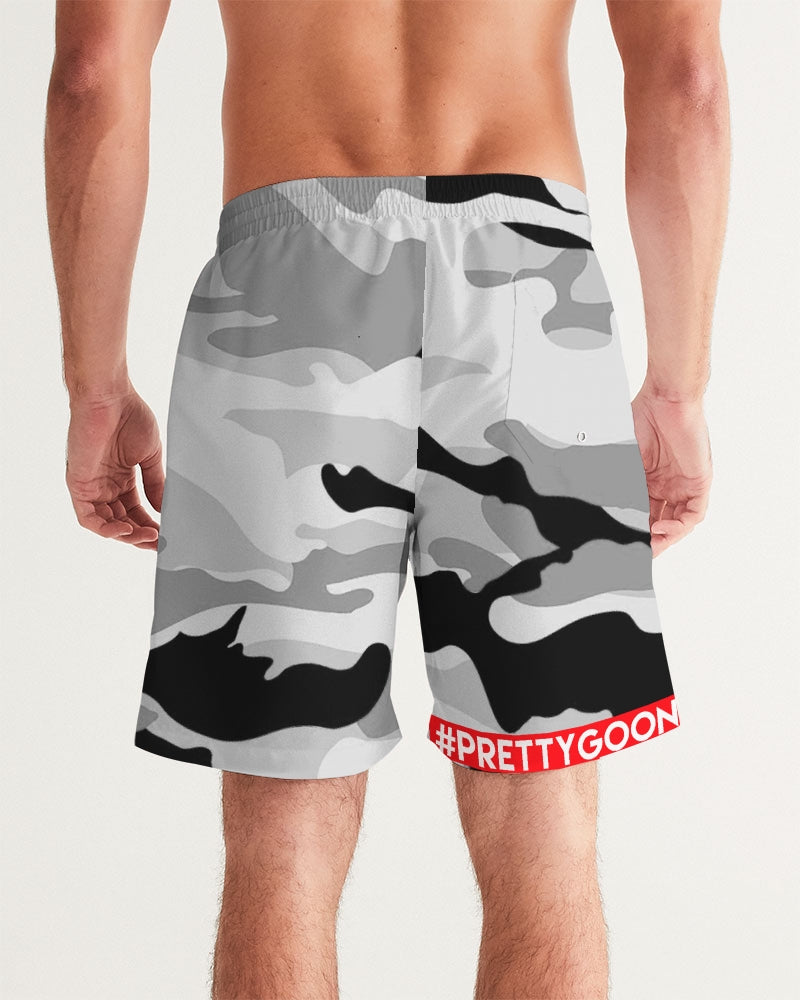 PRETTY GOONS GREY CAMO Men's Swim Trunk