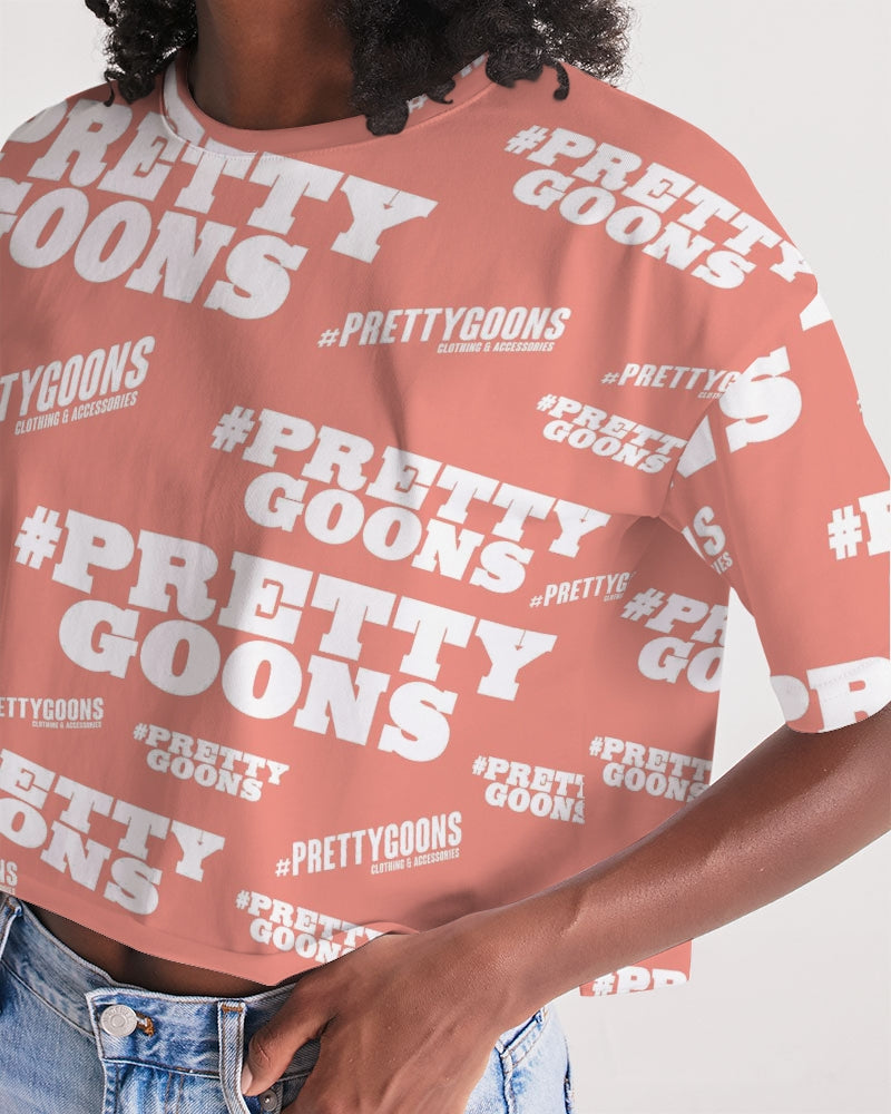 Pretty Goons Dups Salmon Women's Lounge Cropped Tee