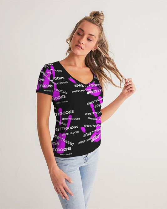 HIGH-FIVE-PURPLE Women's V-Neck Tee