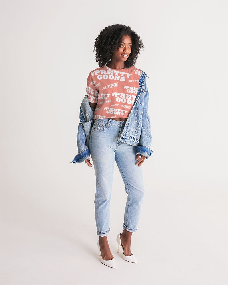 Pretty Goons Dups Salmon Women's Lounge Cropped Tee