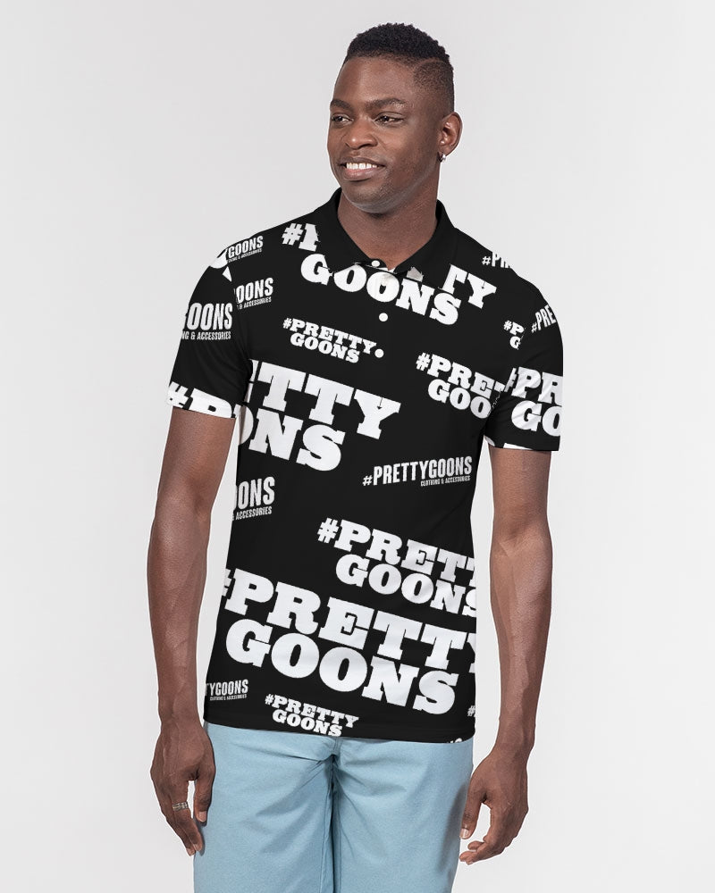 Pretty Goons Duped BLACK Men's Slim Fit Short Sleeve Polo