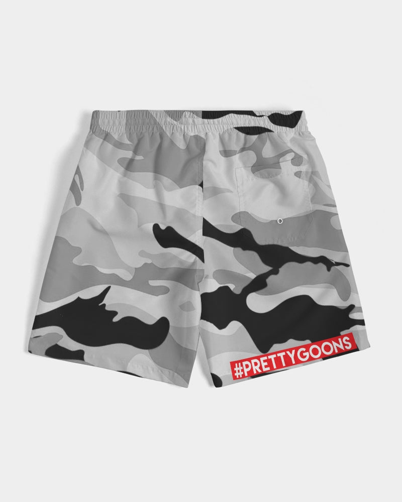 PRETTY GOONS GREY CAMO Men's Swim Trunk
