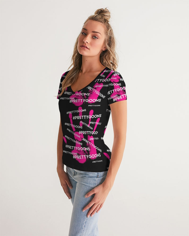 HIGH FIVE PINK Women's V-Neck Tee