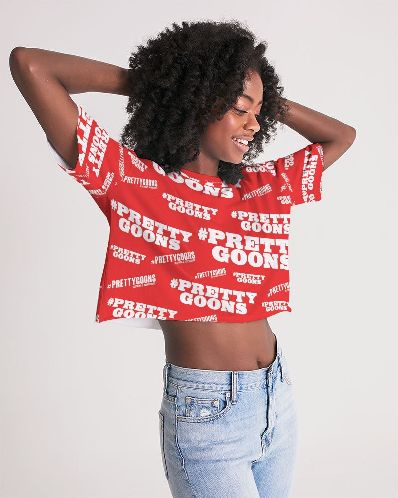 Pretty Goons Duped Red Women's Lounge Cropped Tee